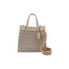 Campo 22 Estampa de Moda Bloco de Cores Tecido e Couro Bolsa Tote Feminina Bolsas Tote Cáqui CD680-B4SHG