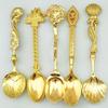 Retro Elegances Alloy Crafted 5Pcs Multifunctional Spoons Kitchen Utensils Collection Antique Relief Kitchen Accessorie