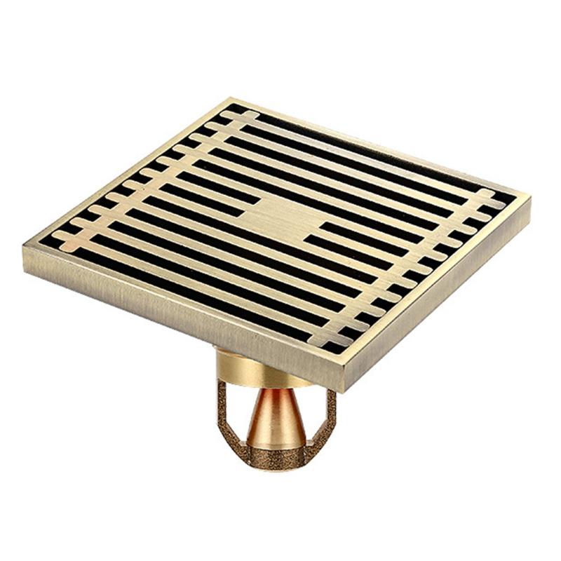 Bathroom Anti-reflux Floor Drain Quick Drain Square Floor Drain Anti-blocking Brass Drain Stopper Easy to Install