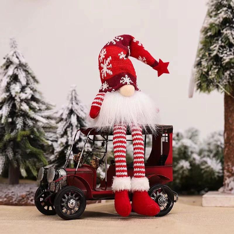 New 6 Styles Glowing Gnome Christmas Decor Ornaments Light Plush Knitting Craft Pendant Christmas Decorations For Home Kids Gift