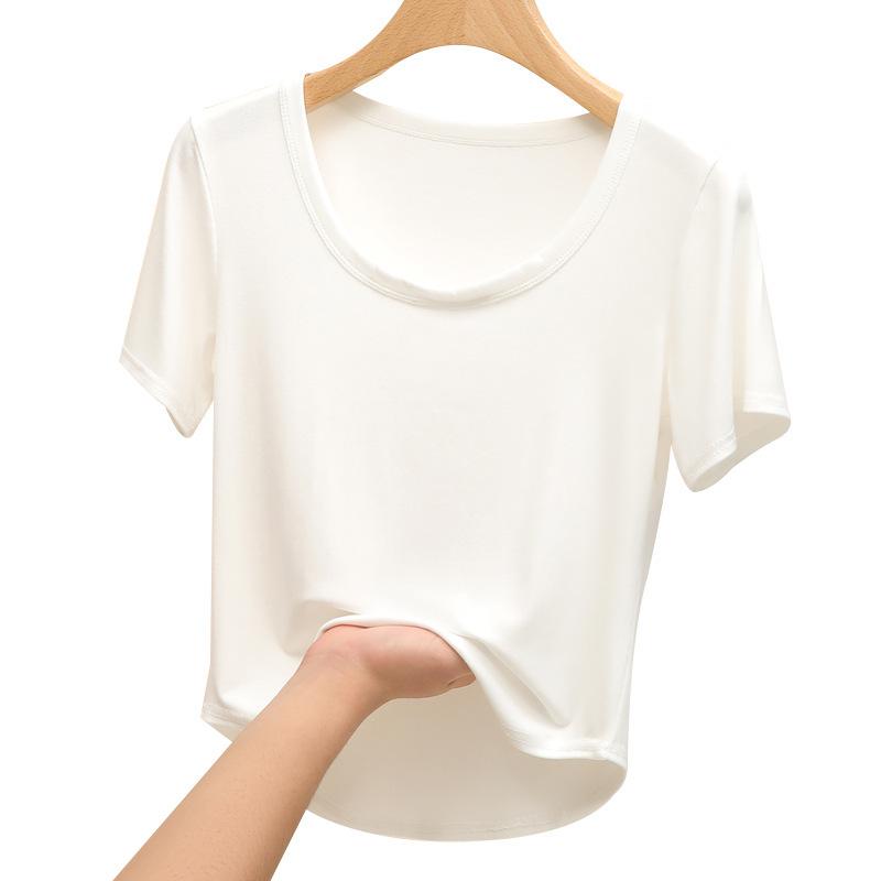 2025 Summer U-neck Irregular Short Sleeve Top - Pure Desire Style for Women