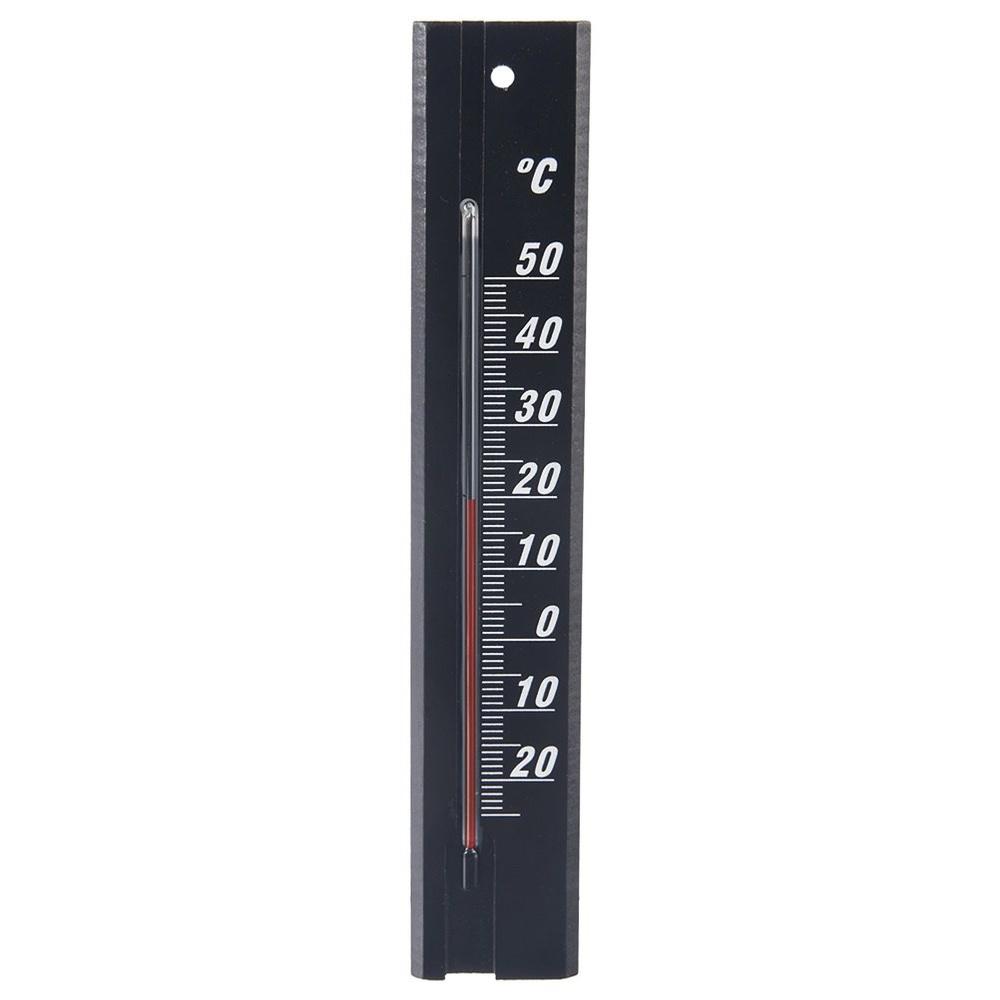 Termómetro de madera universal, negro, 20 cm