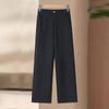 LangSha Women's Fleece-Lined High-Waist Straight-Leg Trousers
