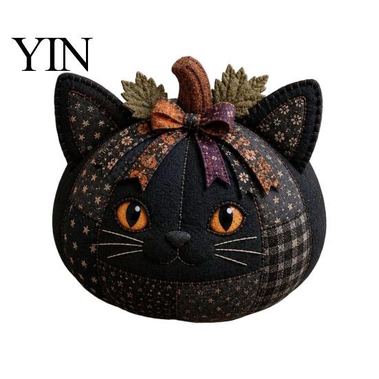 Basteln für den Familienabend Tier Kürbis Patchwork-Set, DIY Fuchs Katze Eule Nähen Halloween Filzmaterialien Niedliches Bastelset Erwachsene, Herbstdekoration für Zuhause