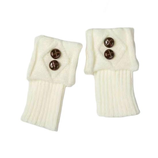 Women Leg Warmers Knitted Gaiters with Buttons Warm Boot Cuff Sock Girl Short Boot Cuffs for Autumn Winter Daily Outings Street Dating
