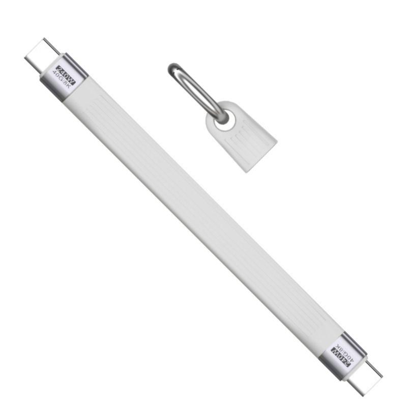 

Type C to Type C Flexible Ribbon Cable 240W Power Delivery Fase Charging 40Gbps Data Transmission 8K Support білий