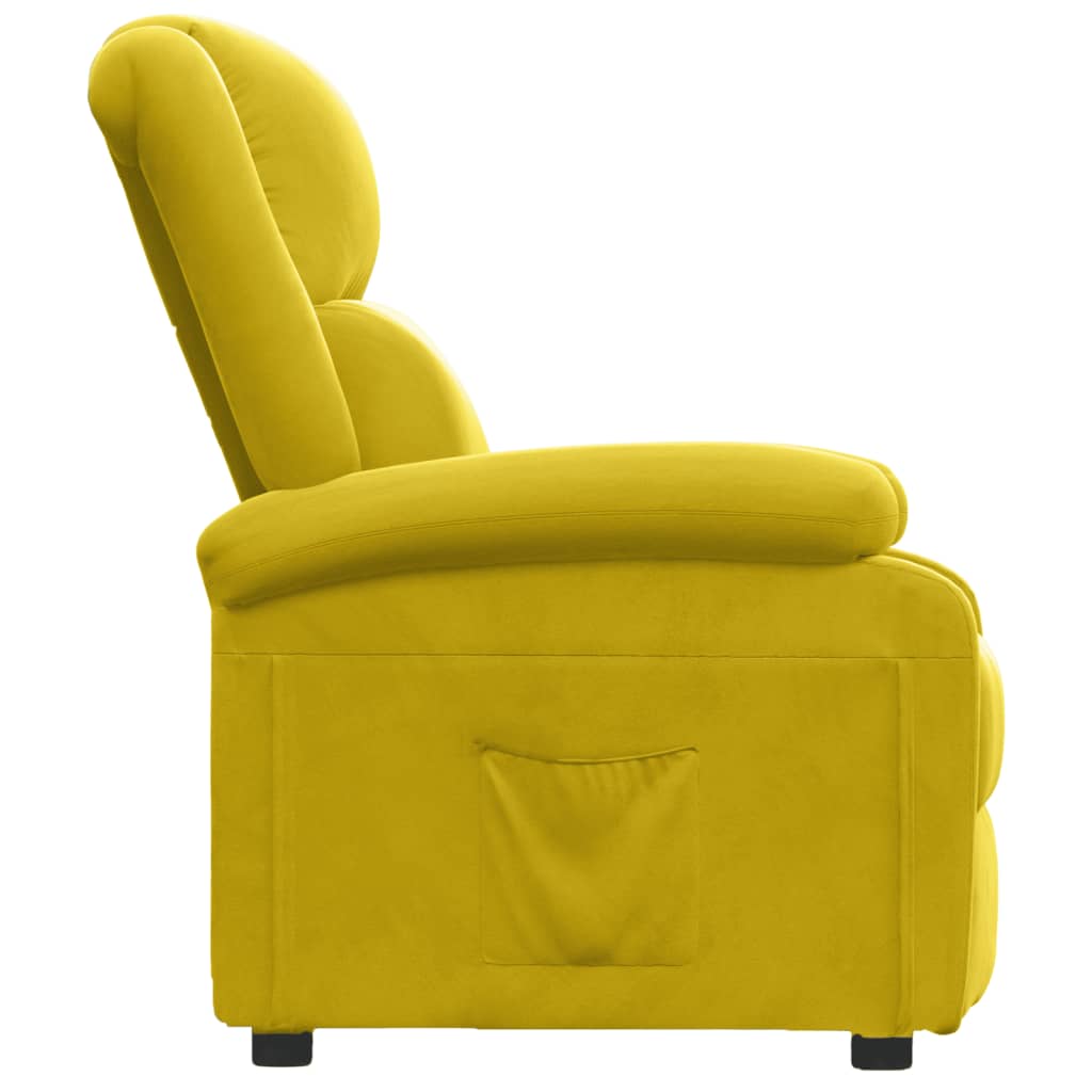 Recliner Chair Yellow Velvet
