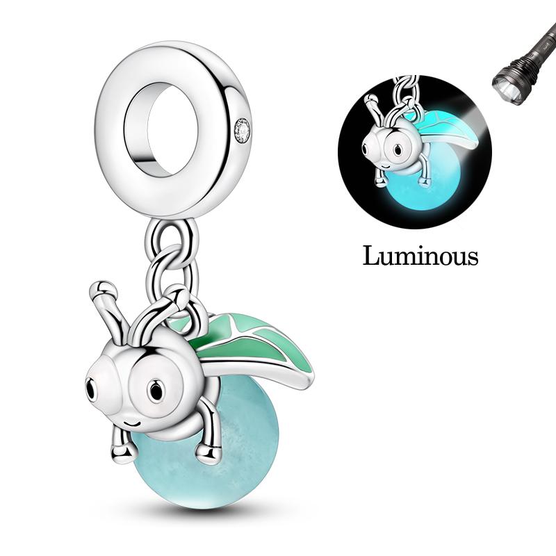 New 925 Silver Four-Leaf Clover Tree of Life Heart Charm Pendant Fit Bracelet DIY Women Jewelry Gift