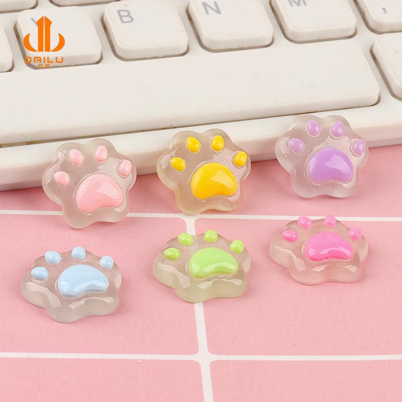 

Cartoon Night Light Card Love Cat Claw DIY Cream Gel Phone Case Hair Accessories Patch 10pcs різнокольоровий