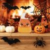 Halloween Desk Ornaments Wooden BOO Decoration for Tiered Trays, Creative Tabletop Decor Solid Wood Centerpieces Party Tray