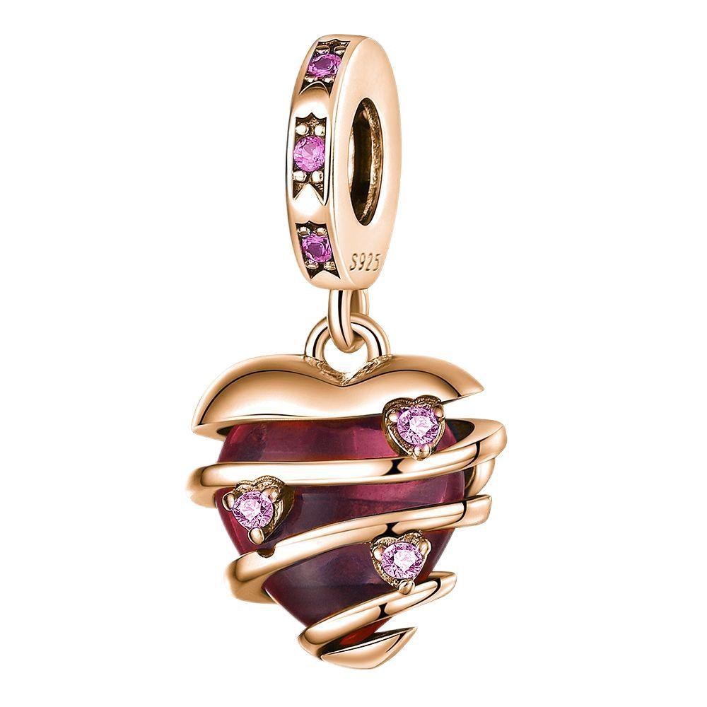 New 925 Silver Colorful Infinite Heart Flower Charms Fit Original Pendant Bracelet Necklace DIY Ladies Fine Jewelry
