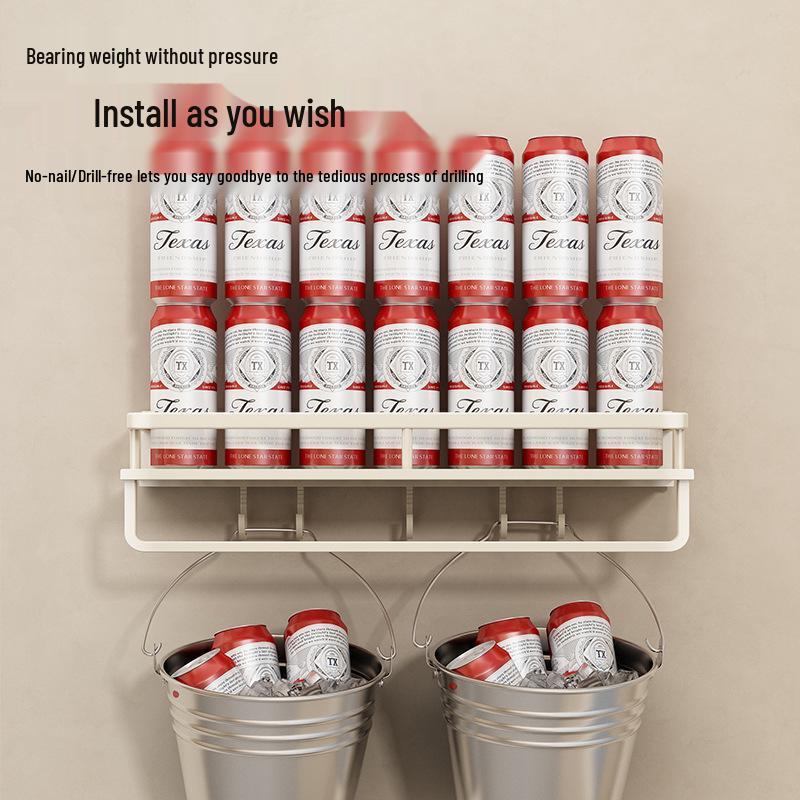 Luxury Wall-Mounted Bathroom Shelf with No-Punch Storage Rods