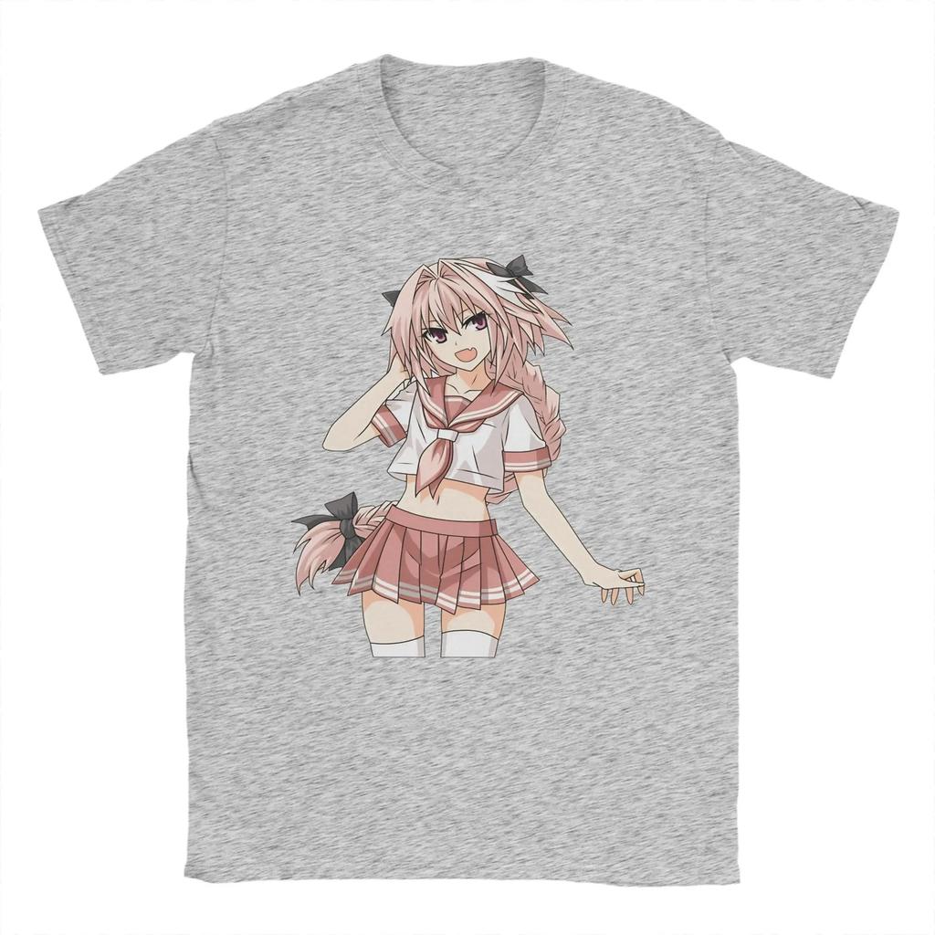 Fate Series Astolfo Sailor Uniform T-Shirt, Unisex Anime Fan Streetwear Tee, 100% Cotton Casual Short Sleeve Top