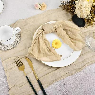 6pcs Square Pleated Gauze Napkins 50X50cm Soft Cotton Wedding Decorations Reusable Solid Color Table Decoration Birthday Party