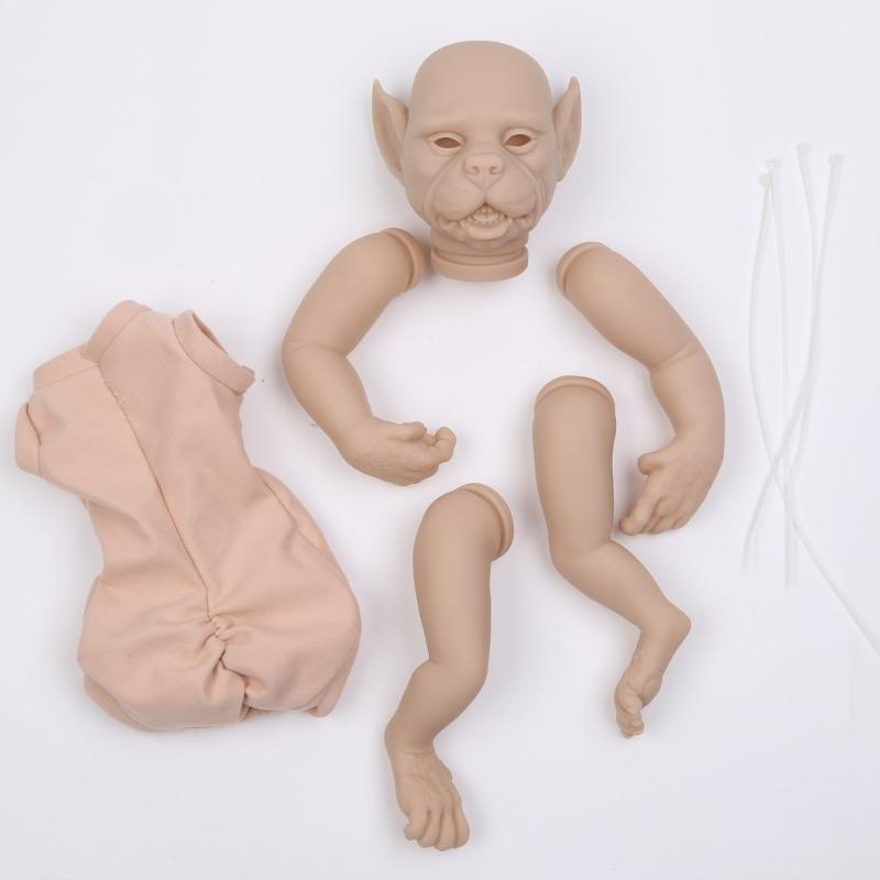 Unpainting Realistic Doll Kits 18 Inches DIY Blank Newborn Elf Mold Unfinished Newborn Dolls Anime Hand Making Doll Set