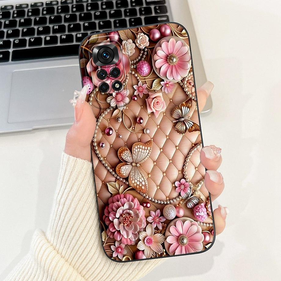 Case For Xiaomi Redmi Note 11 11s 11 Pro Pro+ 4G 5G Phone Case Note 11T Soft Silicone Funda Women Fashion Flower Printed Cover