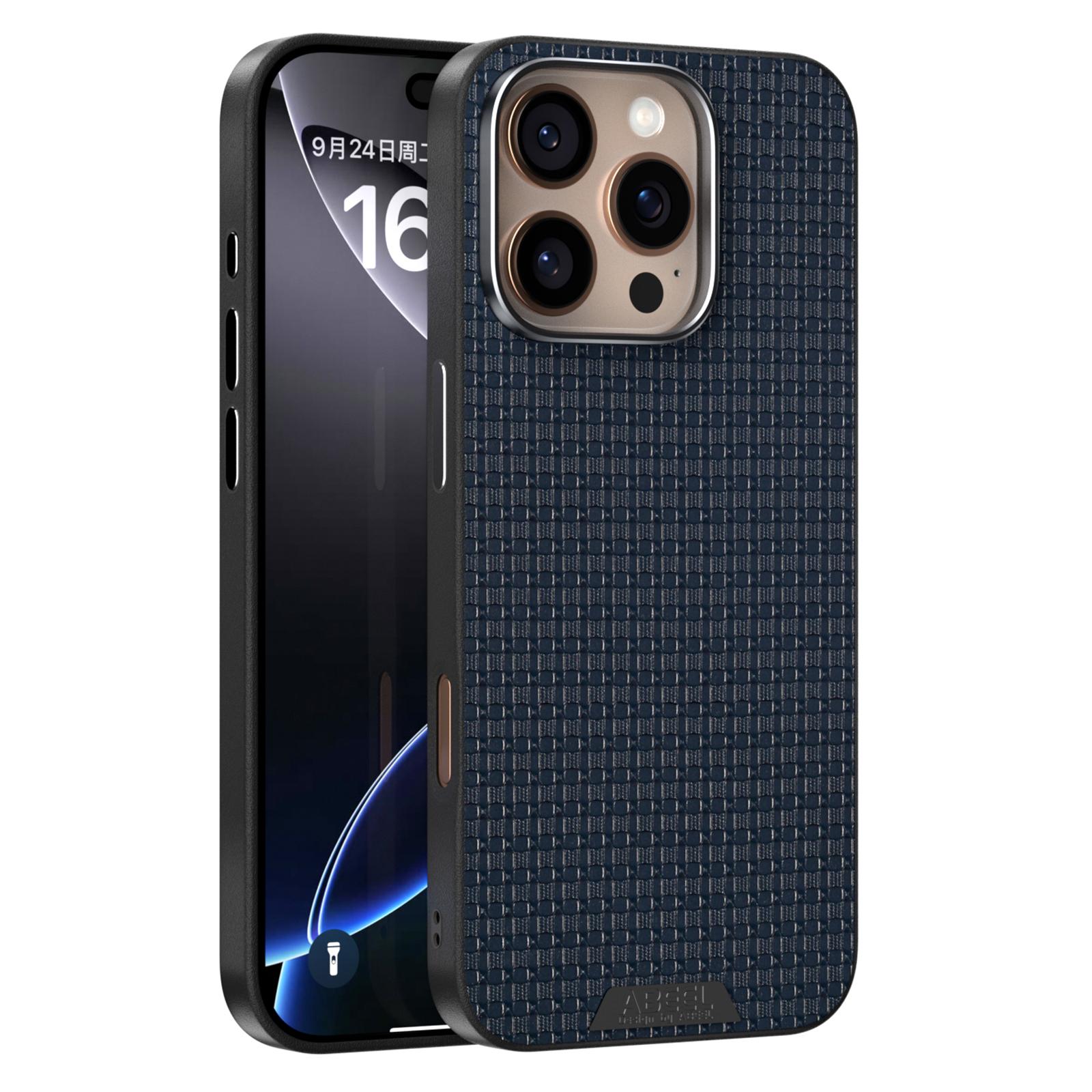 

ABEEL Чехол для iPhone 16 Pro Max, совместимый с MagSafe, текстурированная задняя крышка с микротиснением Blue