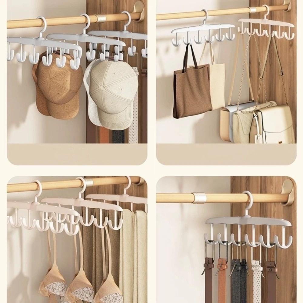 Portable Multi-Functional Hanger Multi-Hook Closet Organizer Clip Rotating Hanger  Dorm