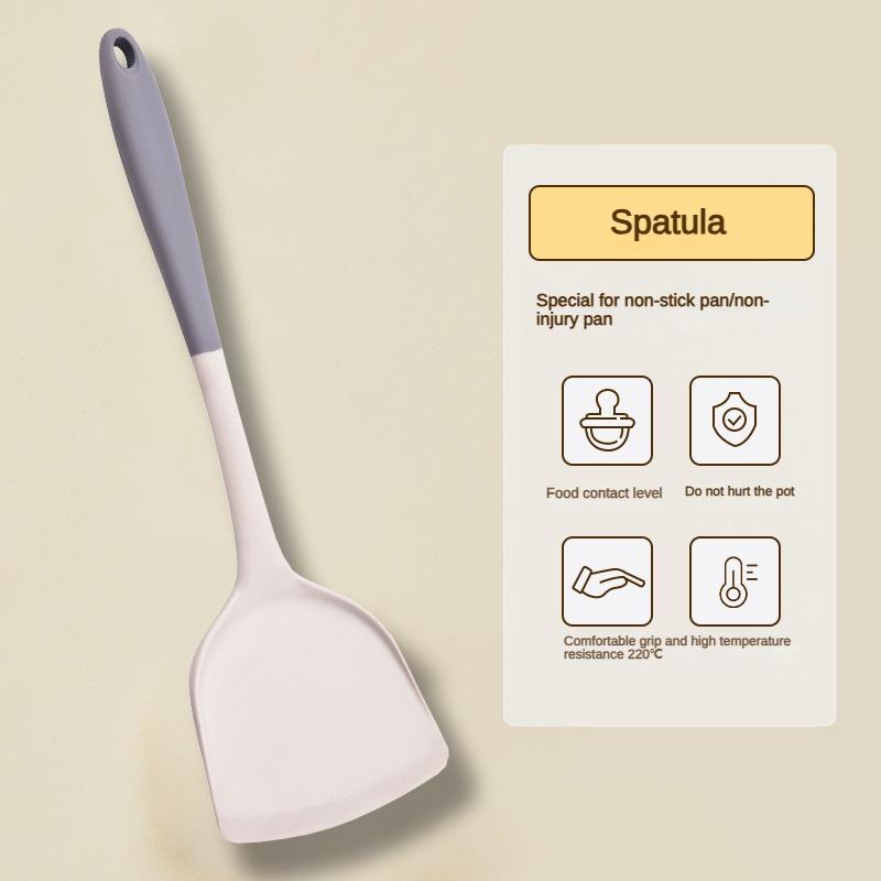 1/2/3/4set Grey white silicone spatula soup spoon set non-stick pan cooking tools kitchen cooking kit