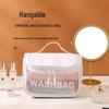 Frosted Transparent PU Makeup Bag - Large Portable PVC Storage with Flip Cover