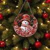 Sparkling Hanging Ornaments Christmas Faux Diamond Art Kit, Santa Snowman Ornament DIY Double Sided Acrylic Pendant with Rhinestones Craft Kit