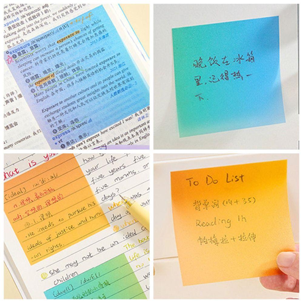 100sheets Pearlescent Sticky Notes Pull-out Sticky Memo Simple Note Paper  Gift