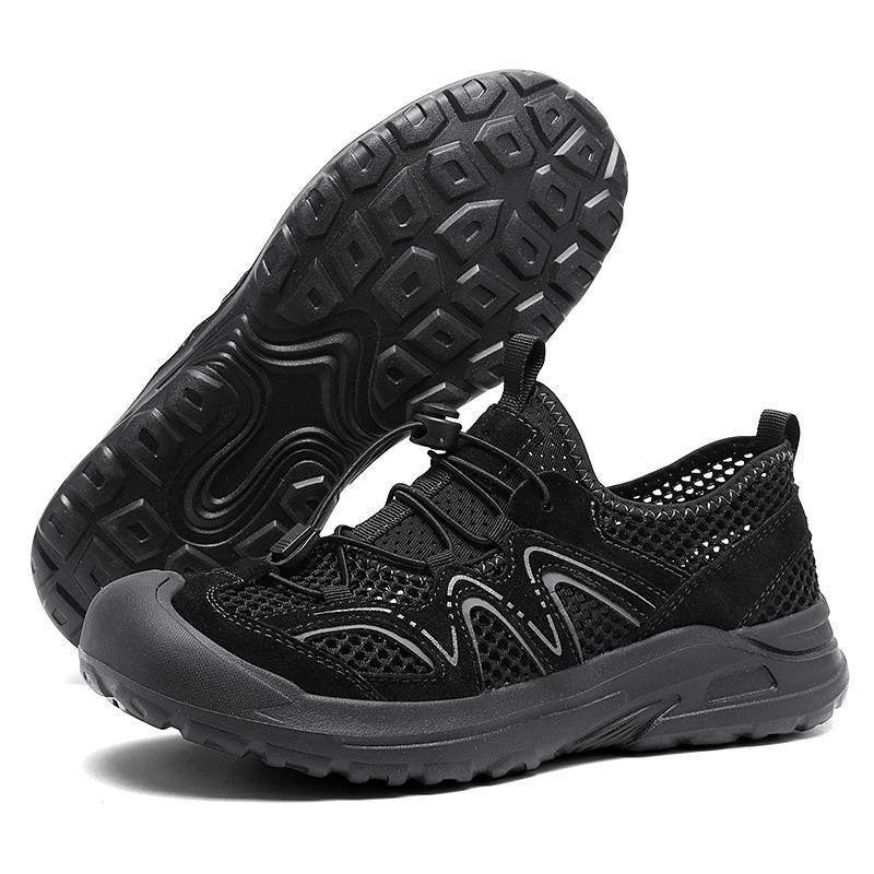 

European station exports summer men s sports shoes casual shoes German training shoes casual running shoes sandals sports breathable new models 38 чёрный