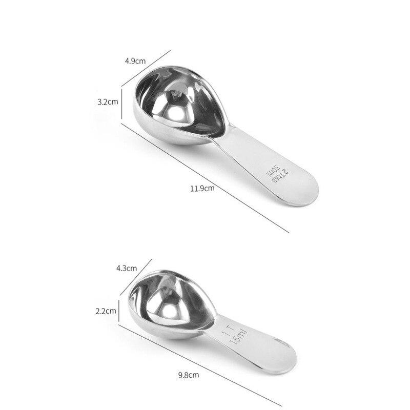 Coffee Spoon With Scale Measuring 304 Stainless Steel Formula Milk Seasoning Spoon Kitchen Supplies