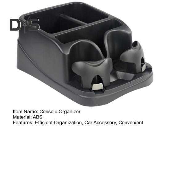 Small Center Console Car Console Organizer with Drink Holder Universal Rear Bench Seat Storage Box for IPad Smartphone Coins Book