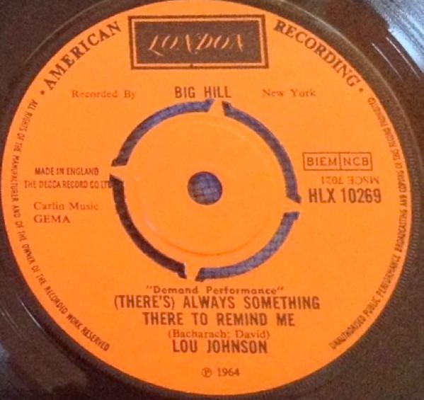 7-дюймовая пластинка LOU JOHNSON Theres Always Something There To HLX10269 London Records 1964 UK SoulFunk Б/у