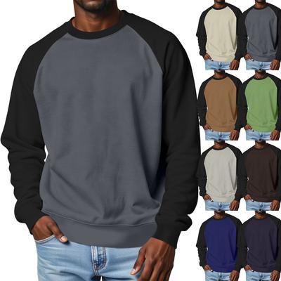 Erkek Bisiklet Yaka Polar Astarlı Kalın Düz Renk Sweatshirt