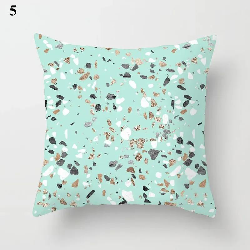Housse de coussin géométrique, décoration de lit moderne, vert menthe, bleu, pour canapé élégant