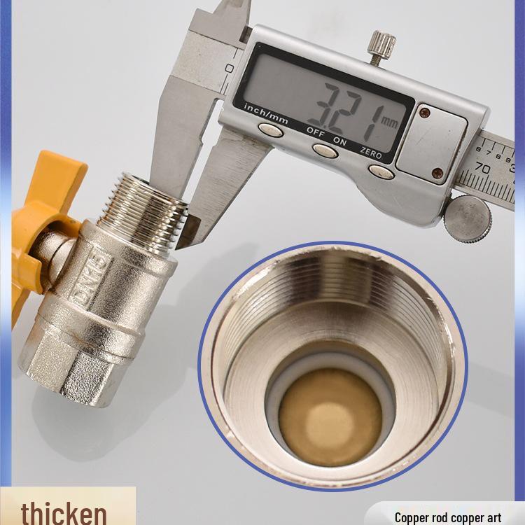 Brass Ball Valve with Copper Core: Male/Female, Double Female, 1/2", 3/4", 1" Sizes, for Water and Gas Pipes.