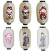 10 Inch Japanese Lantern Lucky Cat Ladies Painting Chandelier Folk Decor Picture Design Pendant Light Waitress Figure