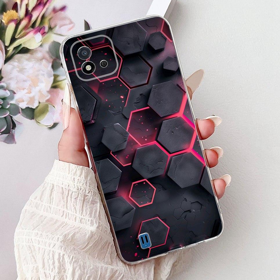 Cool Style Tiger Dragon Pattern Phone Case For Realme C11 2021 2020 C12 C15 Clear Soft Silicone TPU Back Cover RMX3231 Coques