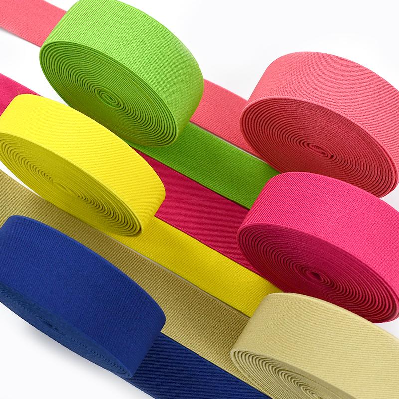Meetee 2/4M 25-40mm Elastic Band Color Rubber Stretch Webbing Strap for Waistband Bra Backpack Sewing DIY Garment Accessories