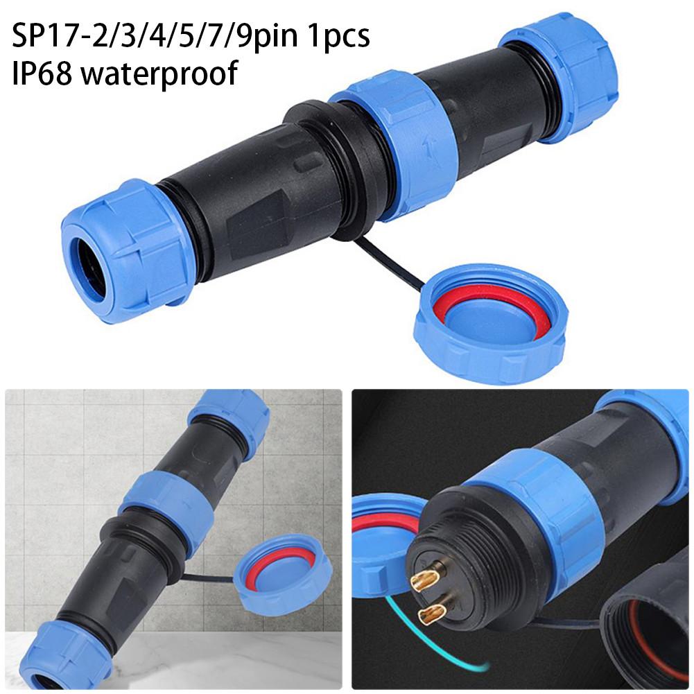 SP17 Series IP68 Waterproof Connector for Panel Mounting Featuring 2/3/4/5/7/9 Pin Options for Secure Installations