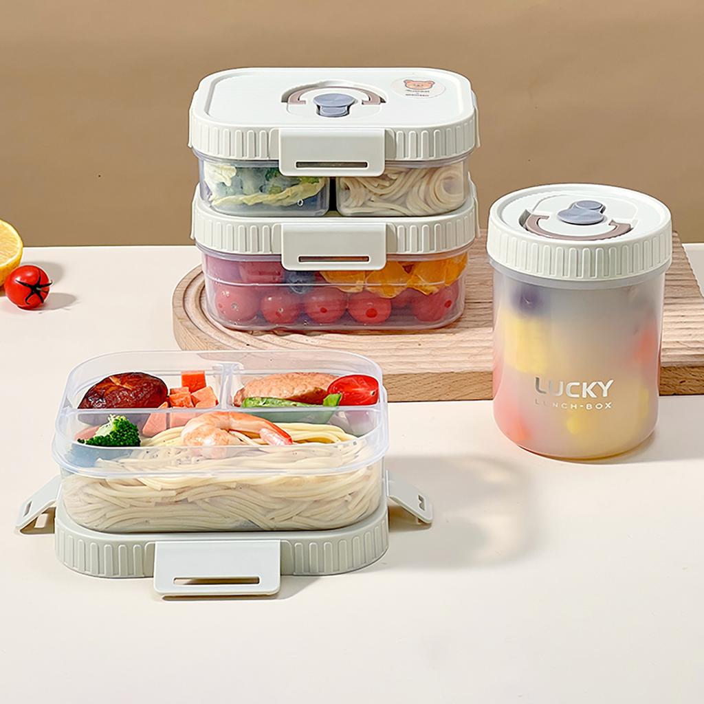 Microwave Plastic Divided Lunch Box With Lid Large Capacity Food Container For Hot And Cold Food Kids Students Sealed Bento Box