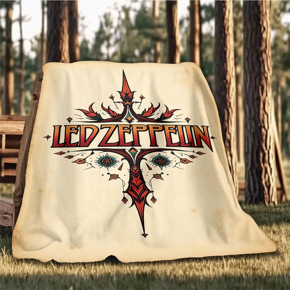 1pc Led Zeppelin Outdoor Flannel Blanket Gift For Boys Girls Adults, Family Friends