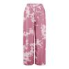 Women Summer Boho Palazzo Pants High Waist Wide Leg Floral Printing Casual Trousers With Pockets