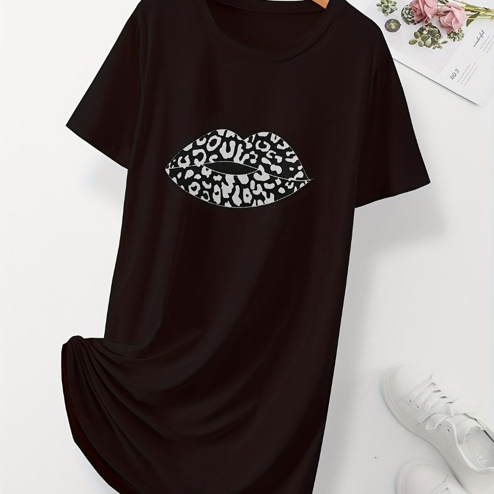 Casual Women Nightdress Short Sleeve Sleepwear Dresses Loose Fit Nightwear Home Clothes Nightie Loungewear Dresses