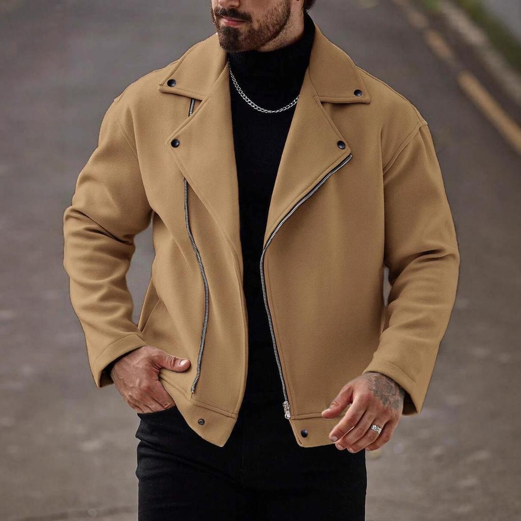 Men's Loose Casual Woolen Coat for Cross-Border Trade