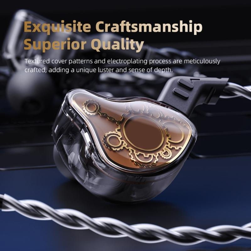 HiFi-Kopfhörer 3,5 mm Dynamische Treiber Ohrhörer mit Abnehmbarem Kabel und Tiefbass für Laufen und Fitnessstudio-Training