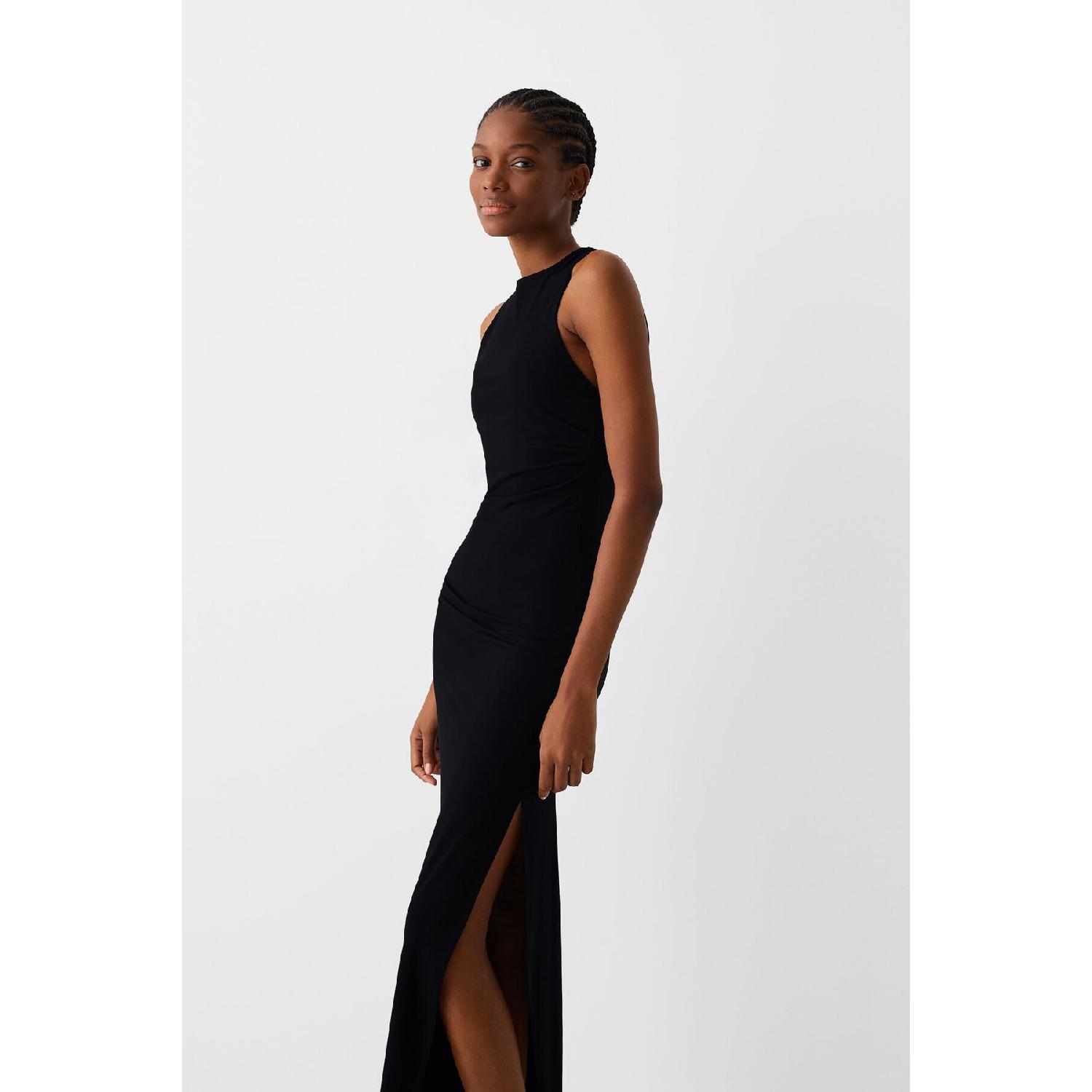 

Gathered Sleeveless Midi Dress