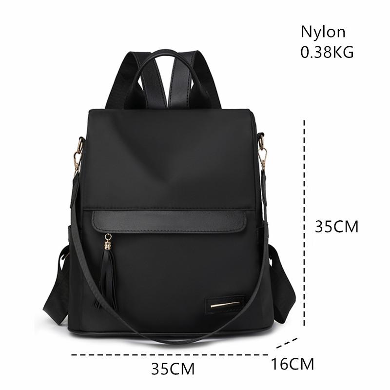 Women Casual Waterproof Nyl Backpack New Large Capacity Women's Travel Shoulder Bags Fashi Brand Female Anti Theft Rucksack