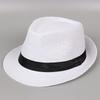 Jazz hat, linen solid color top hat, men's and women's crimped couple's sun hat