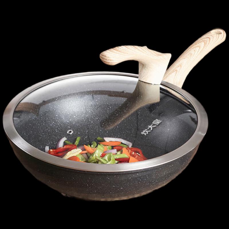 Chui Da Huang Obsidian Series 30cm Maifan Stone Non-stick Wok