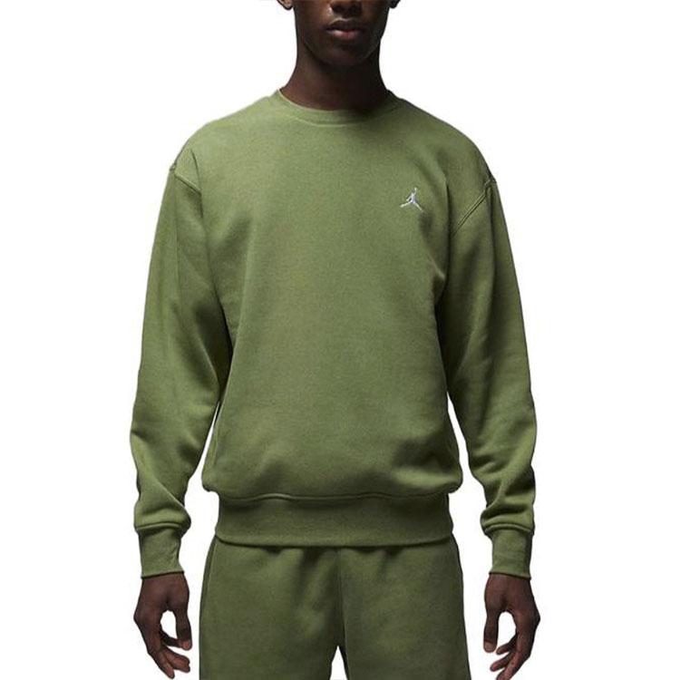 Jordan Felpa Pullover Girocollo Tinta Unita Uomo Top Verde FJ7777-340