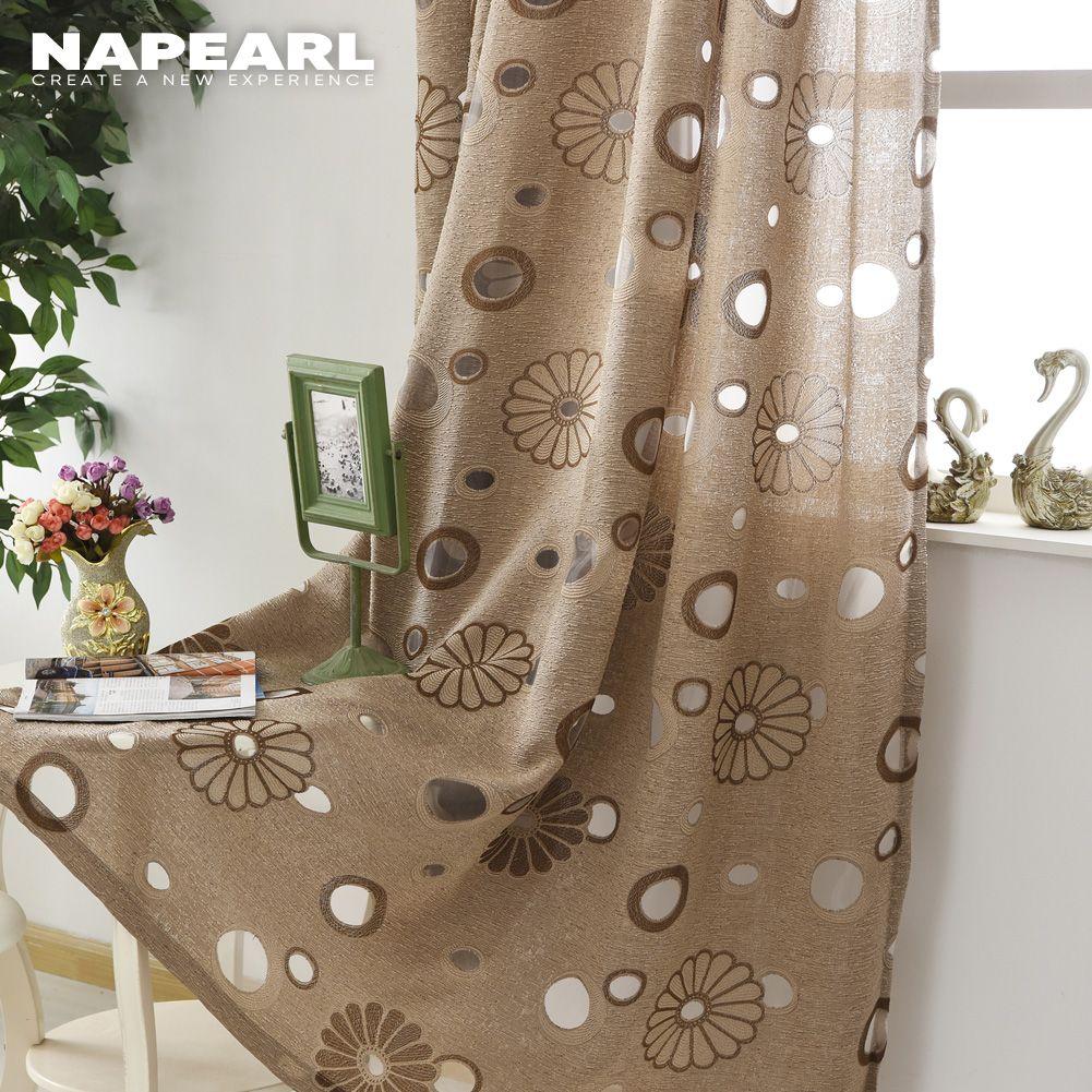 1 Stück NAPEARL Eleganter Blumen Jacquard Tüllvorhang für Schlafzimmer Wohnzimmer Fenster Heimdekoration