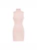 Women's Sleeveless Bodycon Dress: Retro, Mature Style, Stretchy, Slim-Fit, High-Neck, Sexy Short Skirt